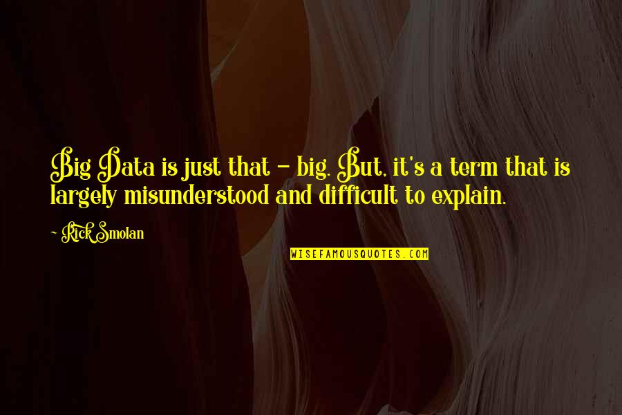 Staying With Someone Quotes By Rick Smolan: Big Data is just that - big. But,