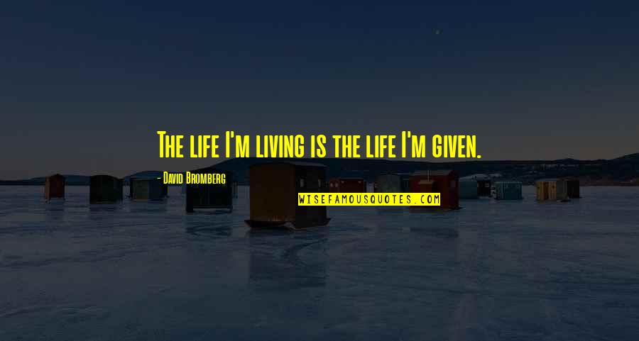 Steak House Quotes By David Bromberg: The life I'm living is the life I'm