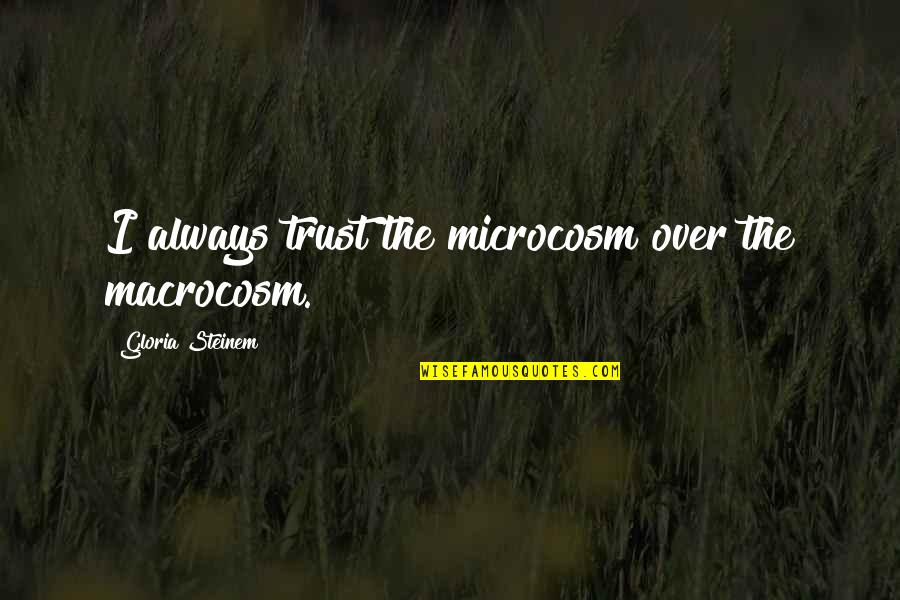 Steak Night Quotes By Gloria Steinem: I always trust the microcosm over the macrocosm.
