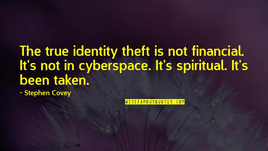 Stealing My Best Friend Quotes By Stephen Covey: The true identity theft is not financial. It's