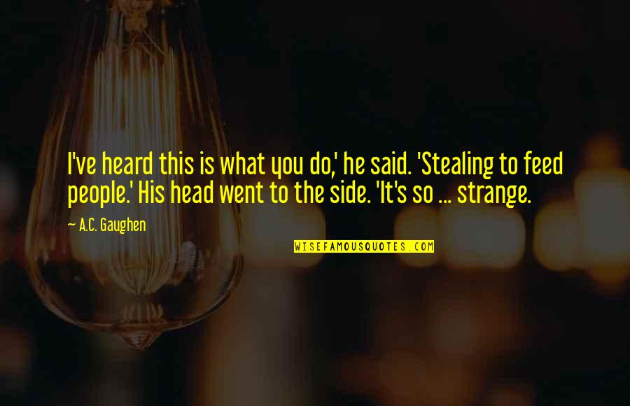 Stealing's Quotes By A.C. Gaughen: I've heard this is what you do,' he