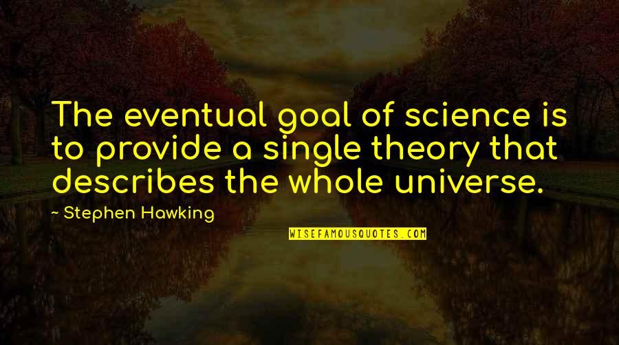 Steals Your Heart Quotes By Stephen Hawking: The eventual goal of science is to provide