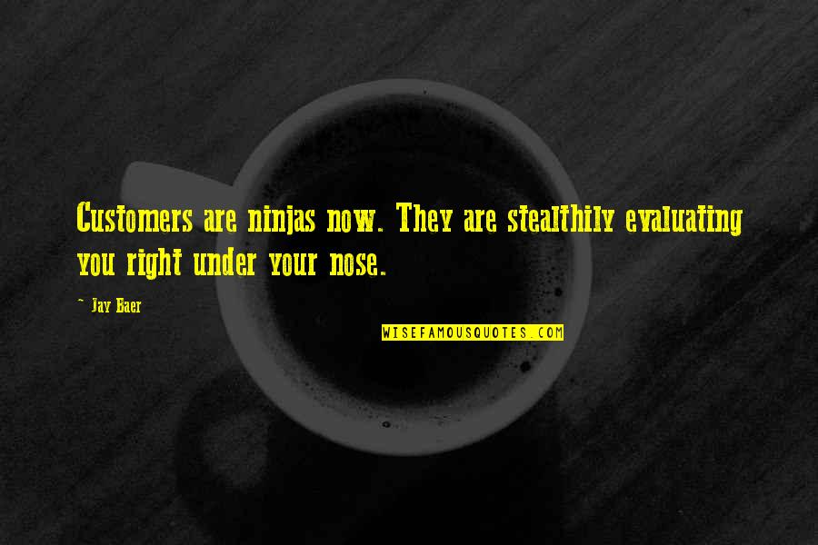 Stealthily Quotes By Jay Baer: Customers are ninjas now. They are stealthily evaluating