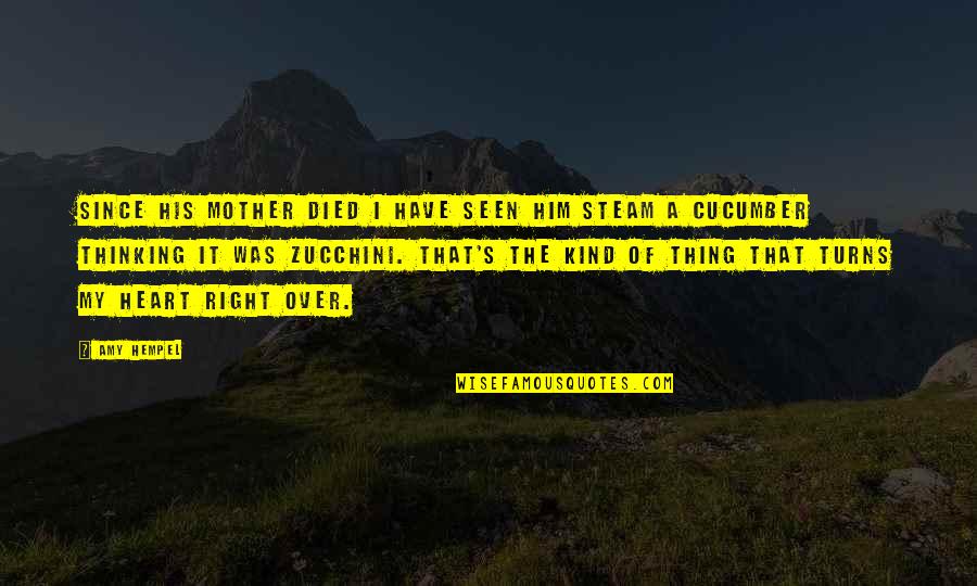 Steam Quotes By Amy Hempel: Since his mother died I have seen him