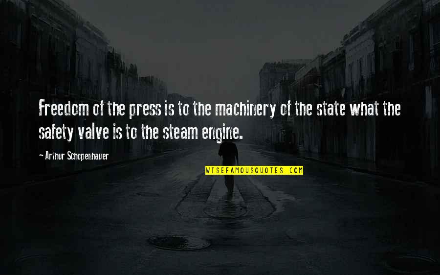 Steam Quotes By Arthur Schopenhauer: Freedom of the press is to the machinery