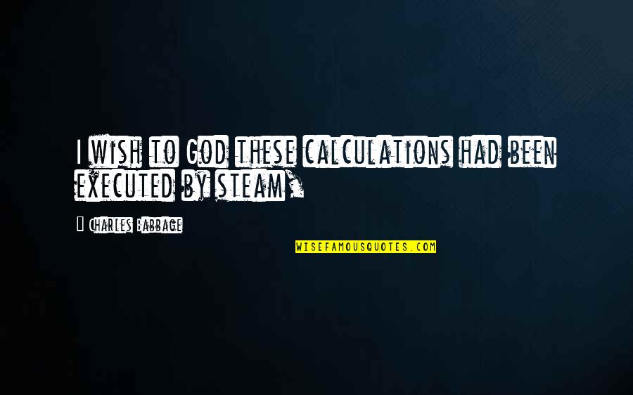 Steam Quotes By Charles Babbage: I wish to God these calculations had been