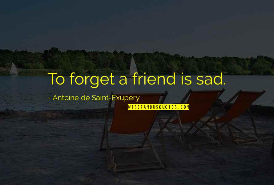 Stebler Bicycles Quotes By Antoine De Saint-Exupery: To forget a friend is sad. Stebler Bicycles Quotes By Antoine De Saint-Exupery: To forget a friend is sad.