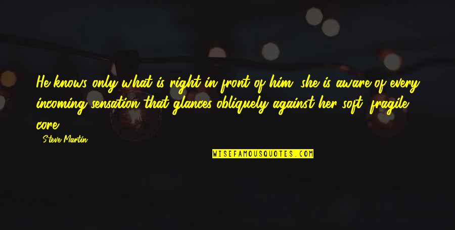 Stedding Tsofu Quotes By Steve Martin: He knows only what is right in front
