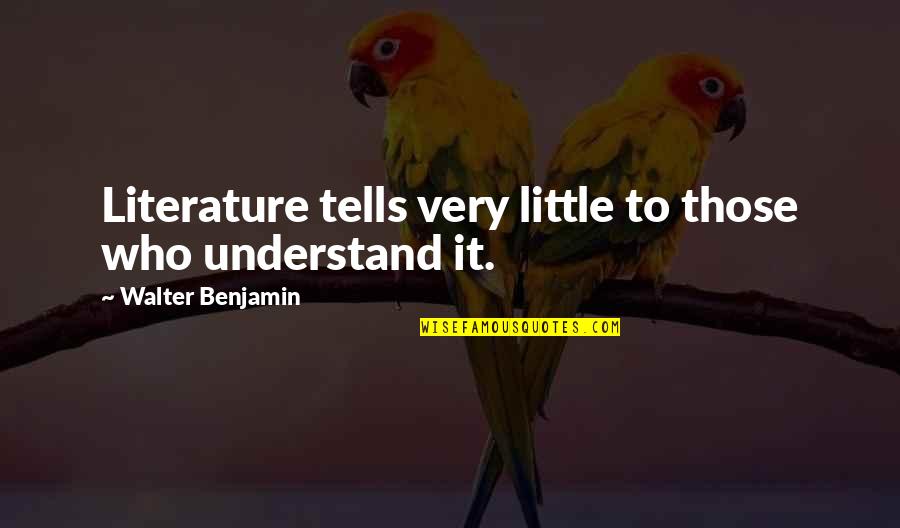 Stedelin Real Estate Quotes By Walter Benjamin: Literature tells very little to those who understand