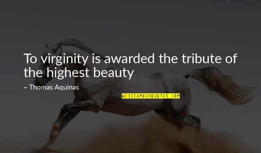 Steelers Ravens Quotes By Thomas Aquinas: To virginity is awarded the tribute of the