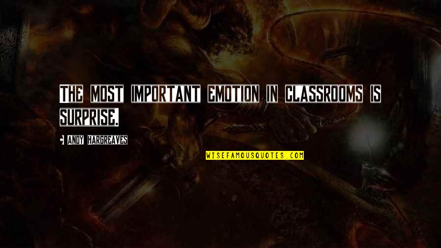 Steelhammer Air Quotes By Andy Hargreaves: The most important emotion in classrooms is surprise. Steelhammer Air Quotes By Andy Hargreaves: The most important emotion in classrooms is surprise.