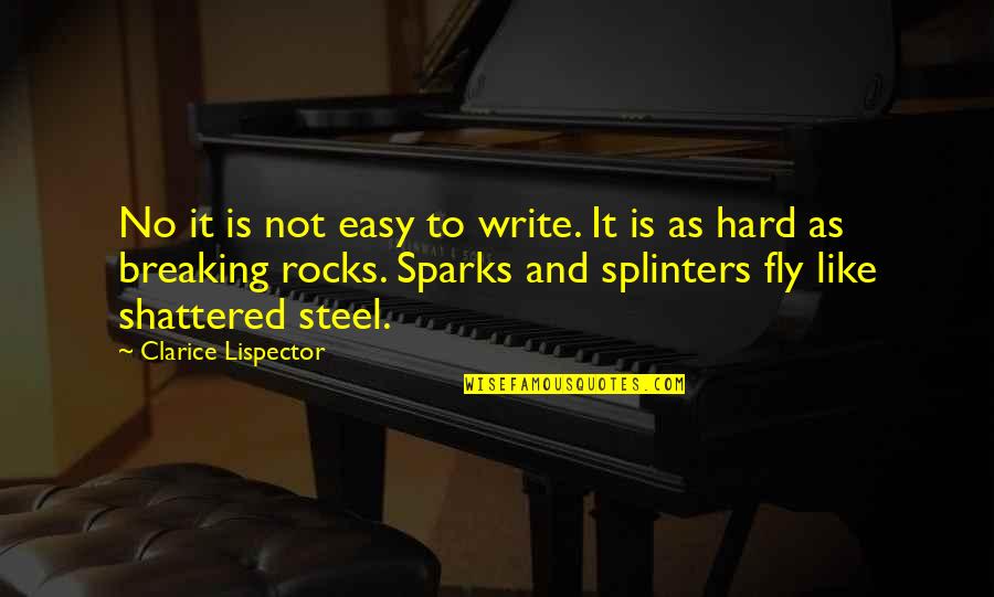 Steel's Quotes By Clarice Lispector: No it is not easy to write. It