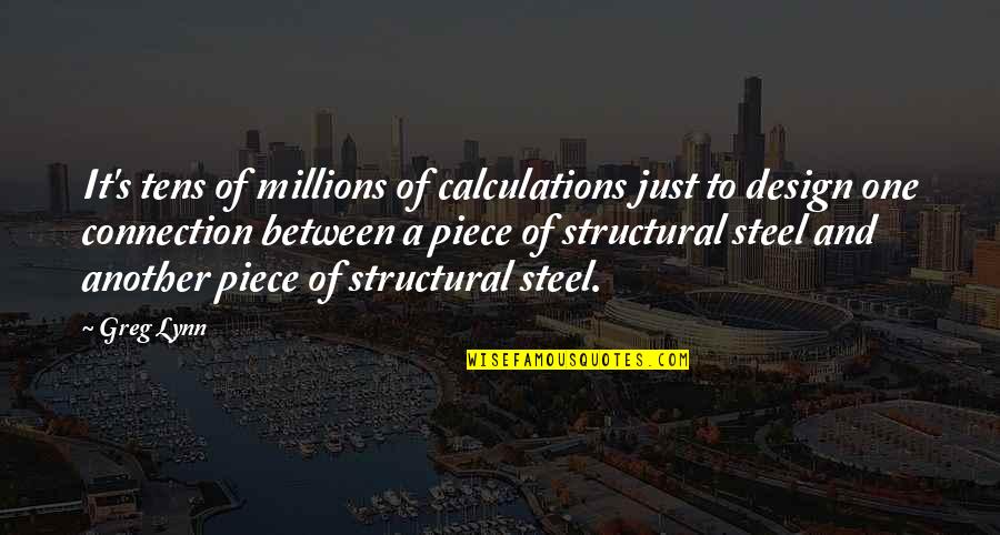 Steel's Quotes By Greg Lynn: It's tens of millions of calculations just to