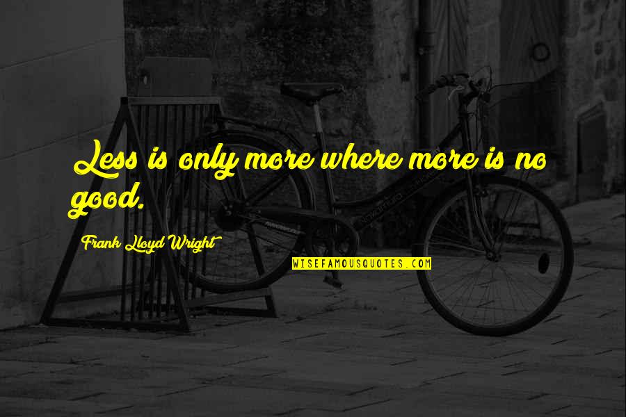 Steelsmiths Quotes By Frank Lloyd Wright: Less is only more where more is no