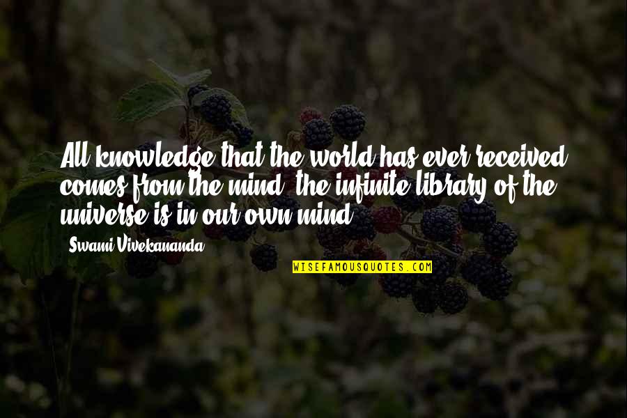 Steenwyk Architects Quotes By Swami Vivekananda: All knowledge that the world has ever received Steenwyk Architects Quotes By Swami Vivekananda: All knowledge that the world has ever received