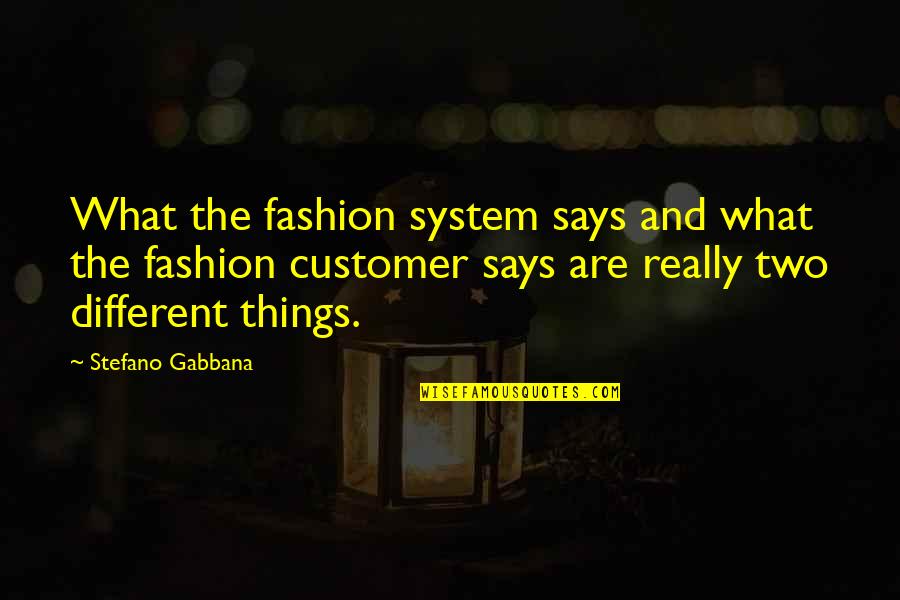 Stefano Gabbana Quotes By Stefano Gabbana: What the fashion system says and what the