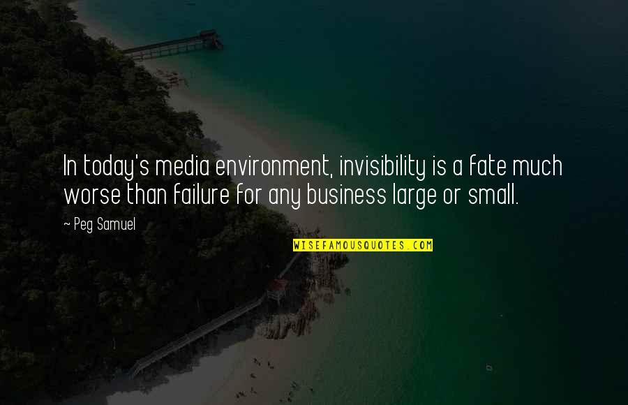 Stefany Rhodes Quotes By Peg Samuel: In today's media environment, invisibility is a fate Stefany Rhodes Quotes By Peg Samuel: In today's media environment, invisibility is a fate