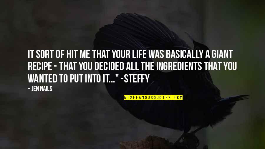Steffy Quotes By Jen Nails: It sort of hit me that your life