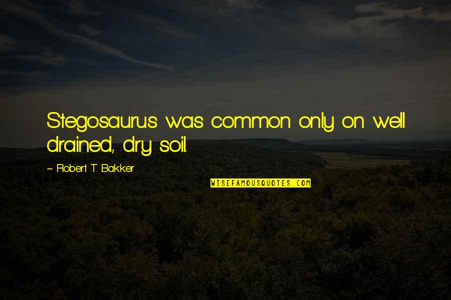 Stegosaurus Quotes By Robert T. Bakker: Stegosaurus was common only on well drained, dry Stegosaurus Quotes By Robert T. Bakker: Stegosaurus was common only on well drained, dry