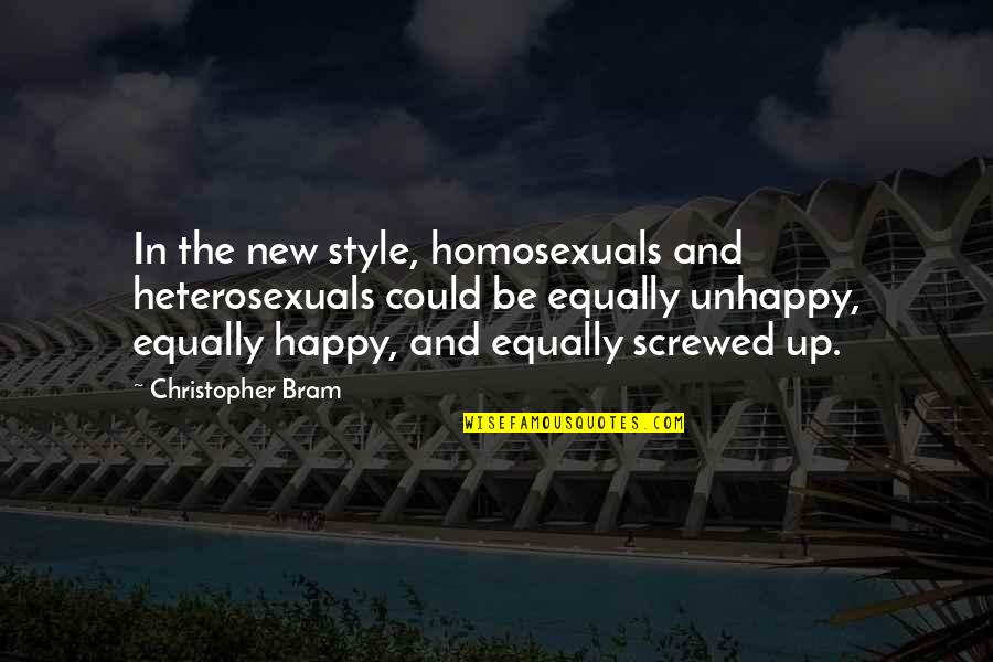 Stehna Quotes By Christopher Bram: In the new style, homosexuals and heterosexuals could