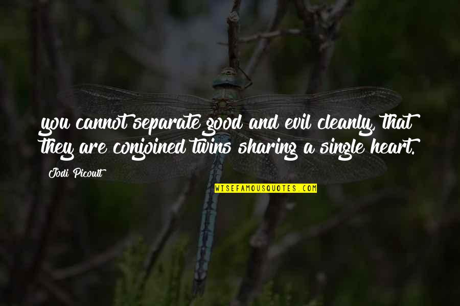 Steimel Construction Quotes By Jodi Picoult: you cannot separate good and evil cleanly, that
