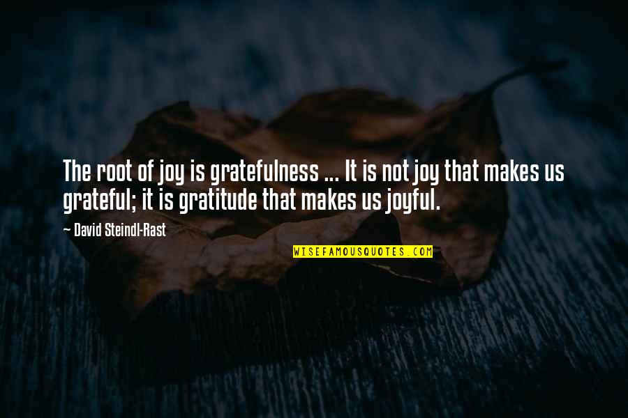 Steindl Quotes By David Steindl-Rast: The root of joy is gratefulness ... It
