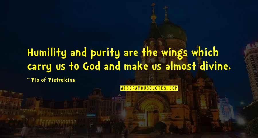Steinenschanze Quotes By Pio Of Pietrelcina: Humility and purity are the wings which carry
