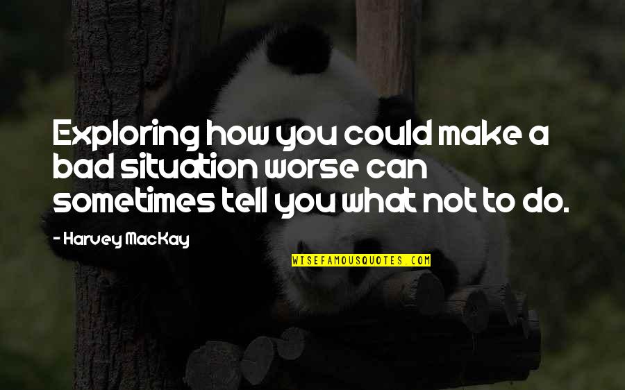 Steinkraus Forest Quotes By Harvey MacKay: Exploring how you could make a bad situation Steinkraus Forest Quotes By Harvey MacKay: Exploring how you could make a bad situation