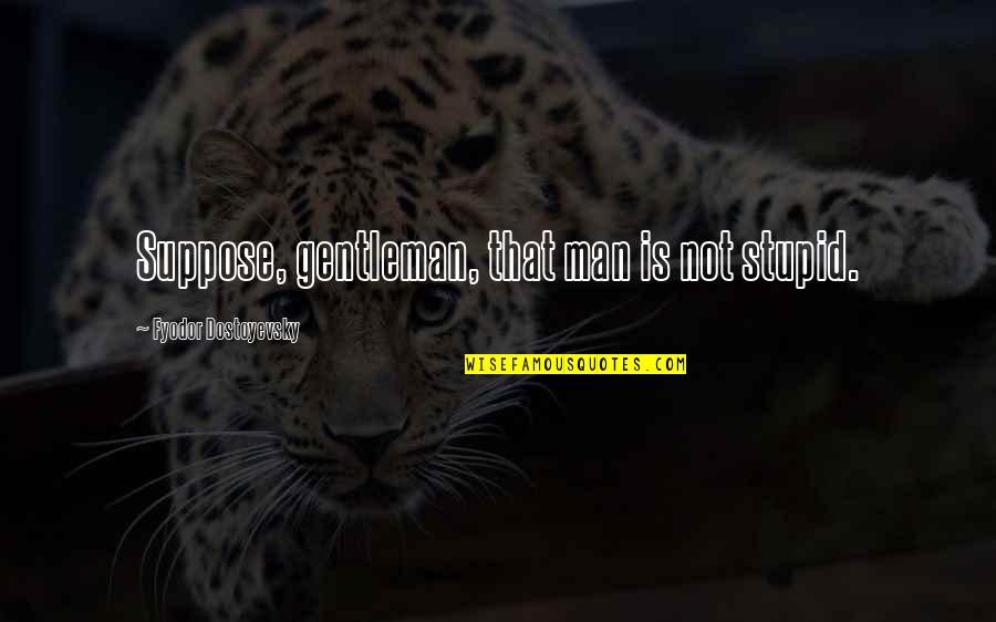 Steinn Jonsson Quotes By Fyodor Dostoyevsky: Suppose, gentleman, that man is not stupid. Steinn Jonsson Quotes By Fyodor Dostoyevsky: Suppose, gentleman, that man is not stupid.