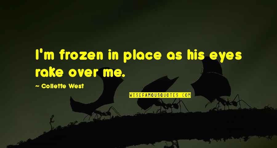 Steinwall Coon Quotes By Collette West: I'm frozen in place as his eyes rake Steinwall Coon Quotes By Collette West: I'm frozen in place as his eyes rake