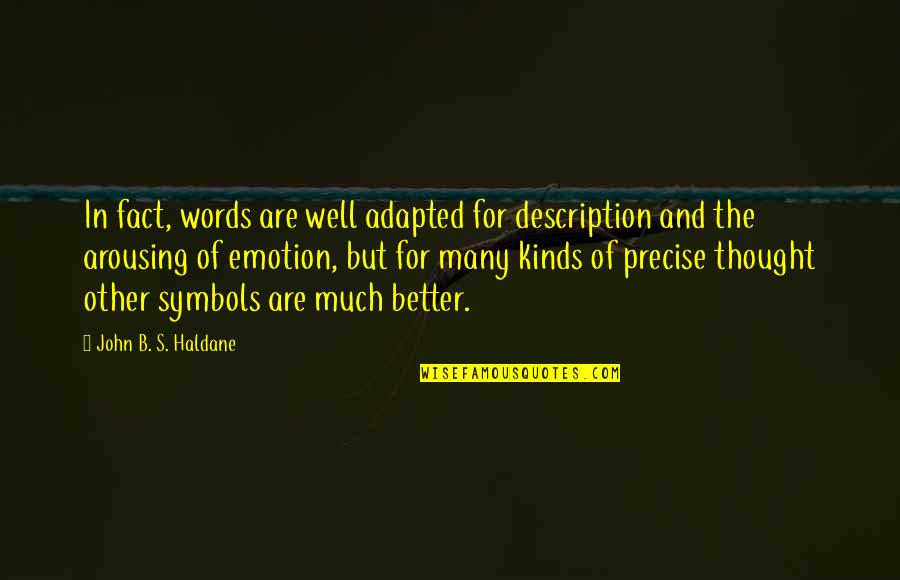 Steinzor Effect Quotes By John B. S. Haldane: In fact, words are well adapted for description Steinzor Effect Quotes By John B. S. Haldane: In fact, words are well adapted for description