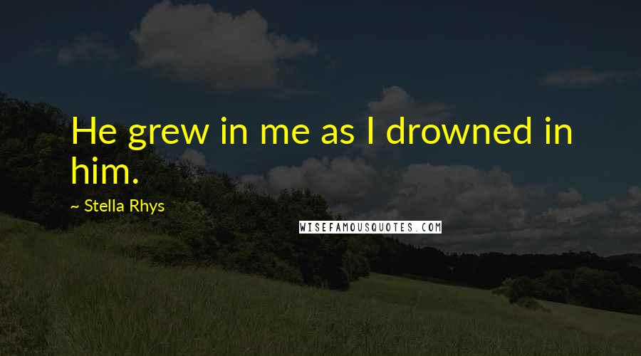 Stella Rhys quotes: He grew in me as I drowned in him.