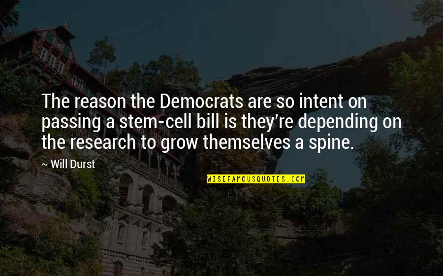 Stem Cells Quotes By Will Durst: The reason the Democrats are so intent on