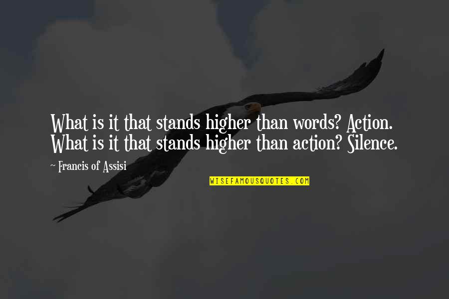 Stemmann Technik Quotes By Francis Of Assisi: What is it that stands higher than words? Stemmann Technik Quotes By Francis Of Assisi: What is it that stands higher than words?