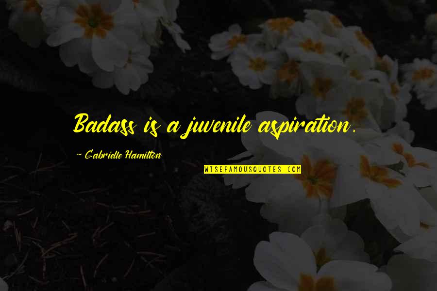 Stemmerich Inc Quotes By Gabrielle Hamilton: Badass is a juvenile aspiration. Stemmerich Inc Quotes By Gabrielle Hamilton: Badass is a juvenile aspiration.