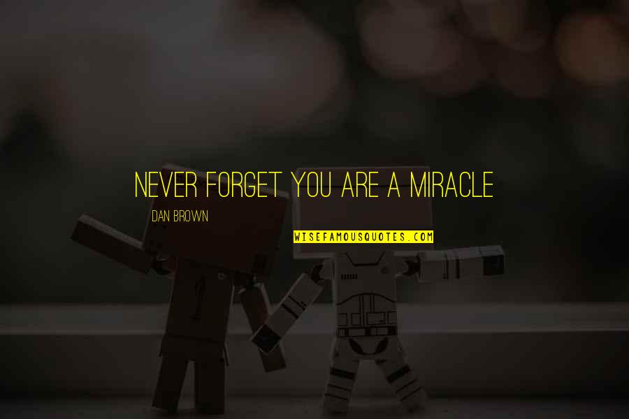 Stemware Quotes By Dan Brown: Never forget you are a miracle