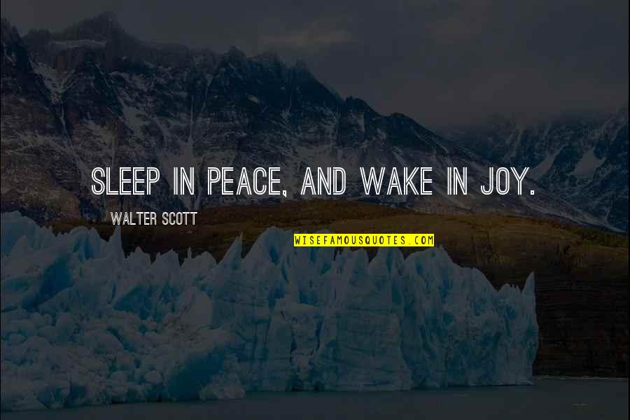 Stenke Miniatures Quotes By Walter Scott: Sleep in peace, and wake in joy.