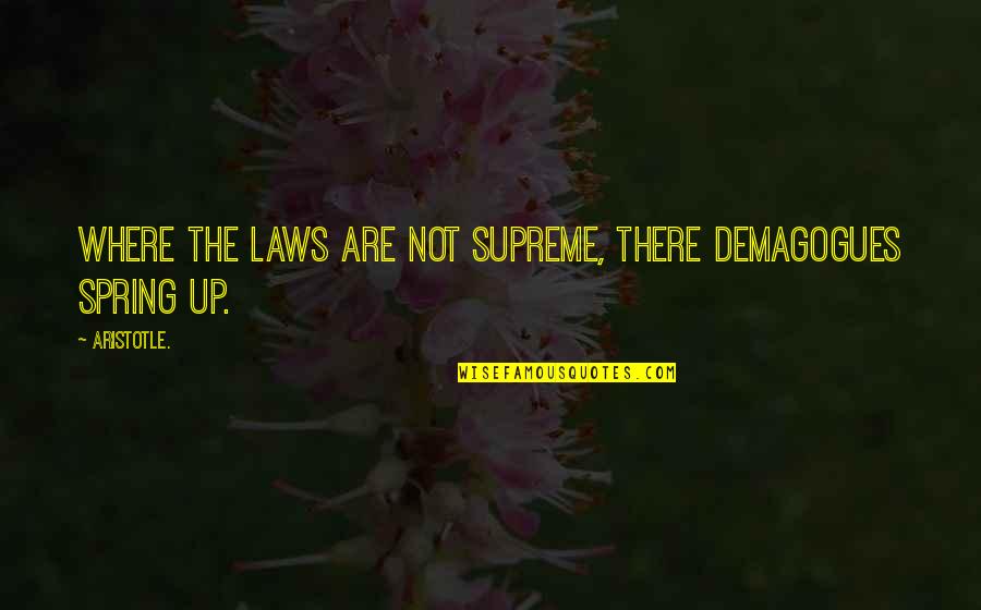 Stenography Famous Quotes By Aristotle.: Where the laws are not supreme, there demagogues