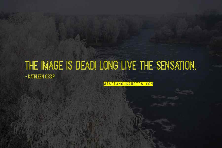 Stensrud Lodge Quotes By Kathleen Ossip: The image is dead! Long live the sensation. Stensrud Lodge Quotes By Kathleen Ossip: The image is dead! Long live the sensation.