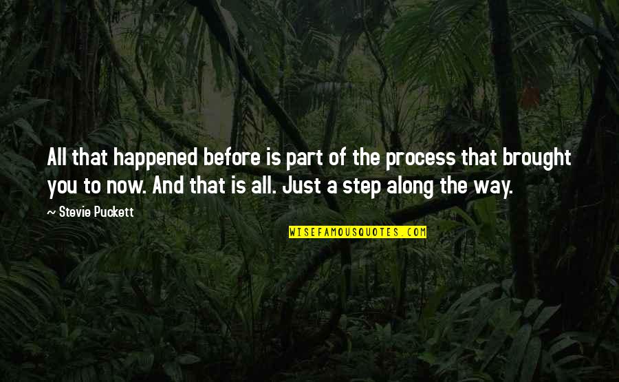 Step By Step Process Quotes By Stevie Puckett: All that happened before is part of the