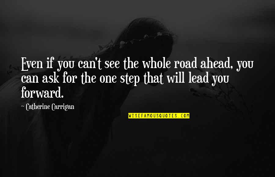 Step Up And Lead Quotes By Catherine Carrigan: Even if you can't see the whole road