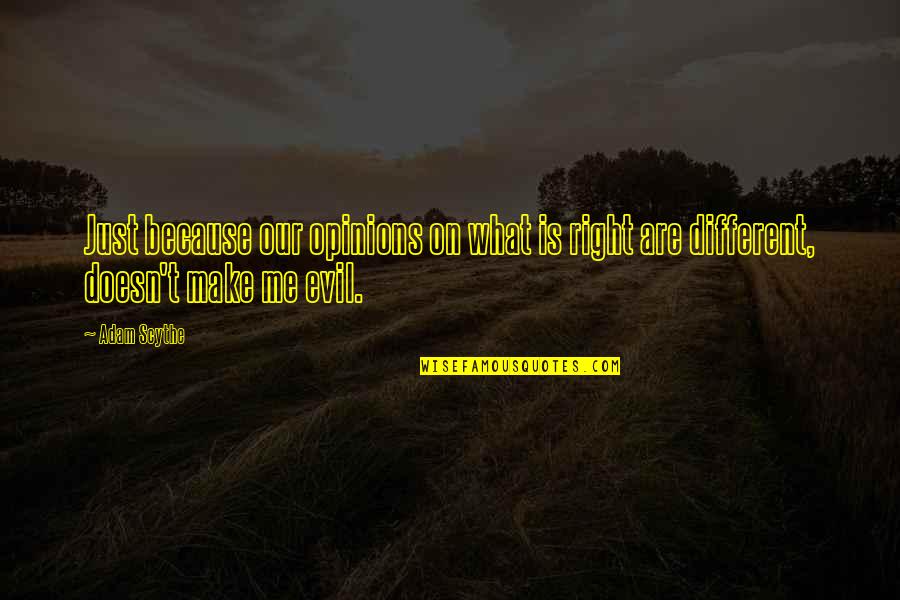 Stephanus Turibius Quotes By Adam Scythe: Just because our opinions on what is right