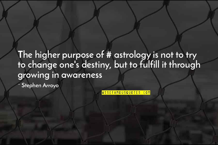 Stephen Arroyo Quotes By Stephen Arroyo: The higher purpose of # astrology is not