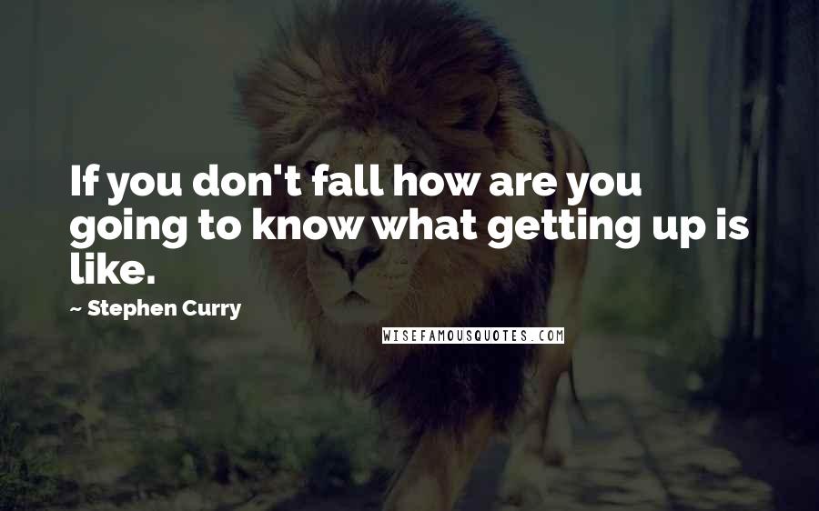 Stephen Curry quotes: If you don't fall how are you going to know what getting up is like.