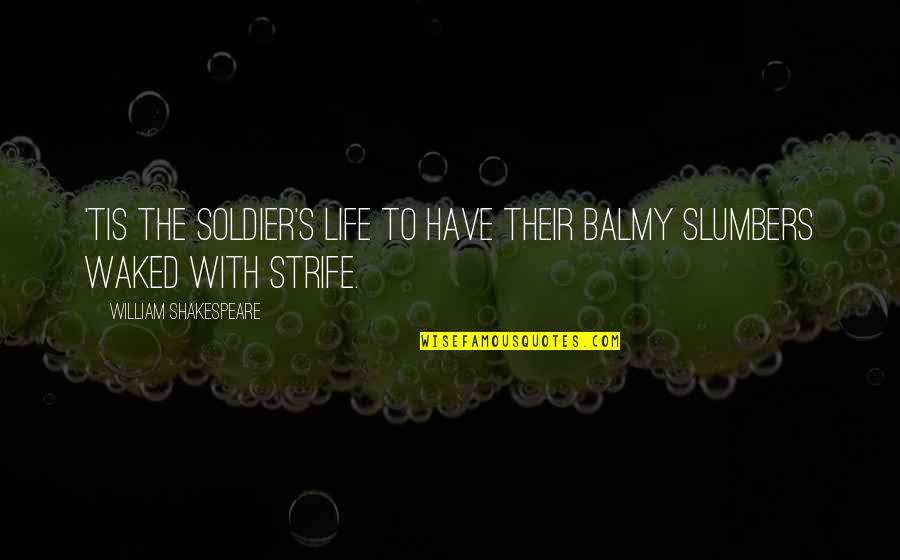 Stephen Dorff Quotes By William Shakespeare: 'Tis the soldier's life to have their balmy