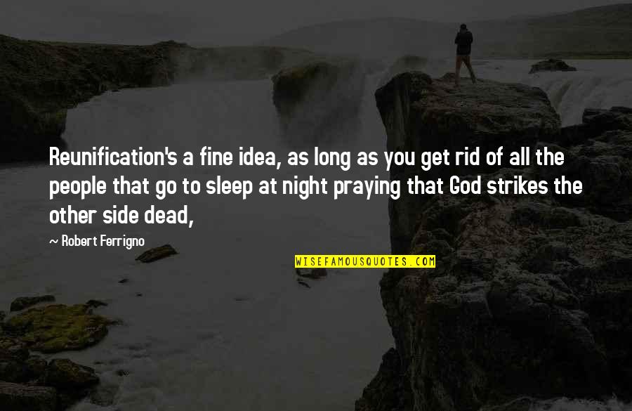 Stephen Fleming Ministries Quotes By Robert Ferrigno: Reunification's a fine idea, as long as you