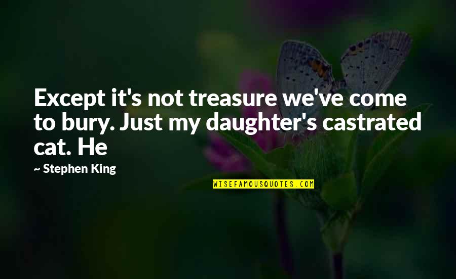 Stephen King Cat Quotes By Stephen King: Except it's not treasure we've come to bury.