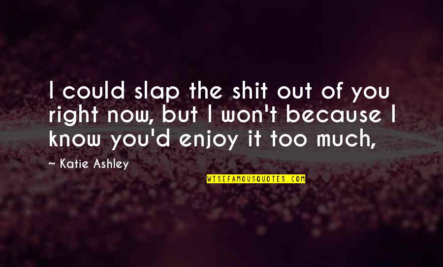 Stephen King Famous Quotes By Katie Ashley: I could slap the shit out of you