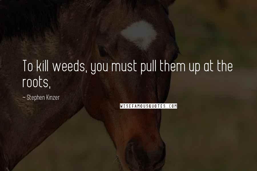 Stephen Kinzer quotes: To kill weeds, you must pull them up at the roots,