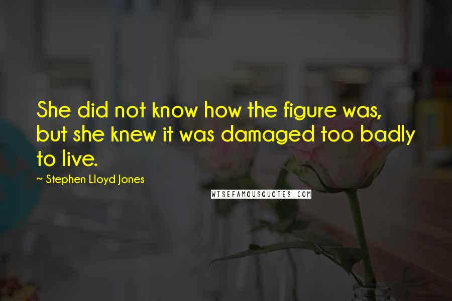 Stephen Lloyd Jones quotes: She did not know how the figure was, but she knew it was damaged too badly to live.